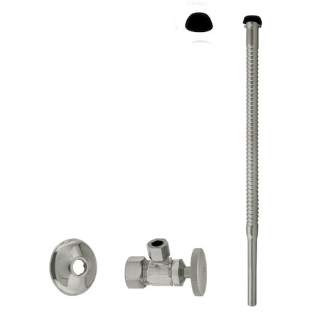 Westbrass Supply Kit, 5/8" OD x 3/8" OD x 12" Corrugated in Satin Nickel D105K12-07